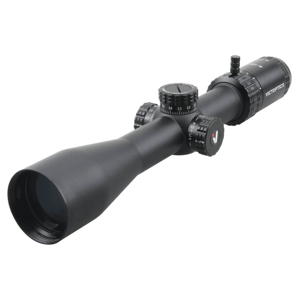 Victoptics AGN 4-16x44 kikkertsigte fra siden med justerbare elementer