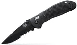 Benchmade 551SBK-S30V Griptilian foldekniv med sort CPM-S30V drop-point blad og sort Grivory-skæfte