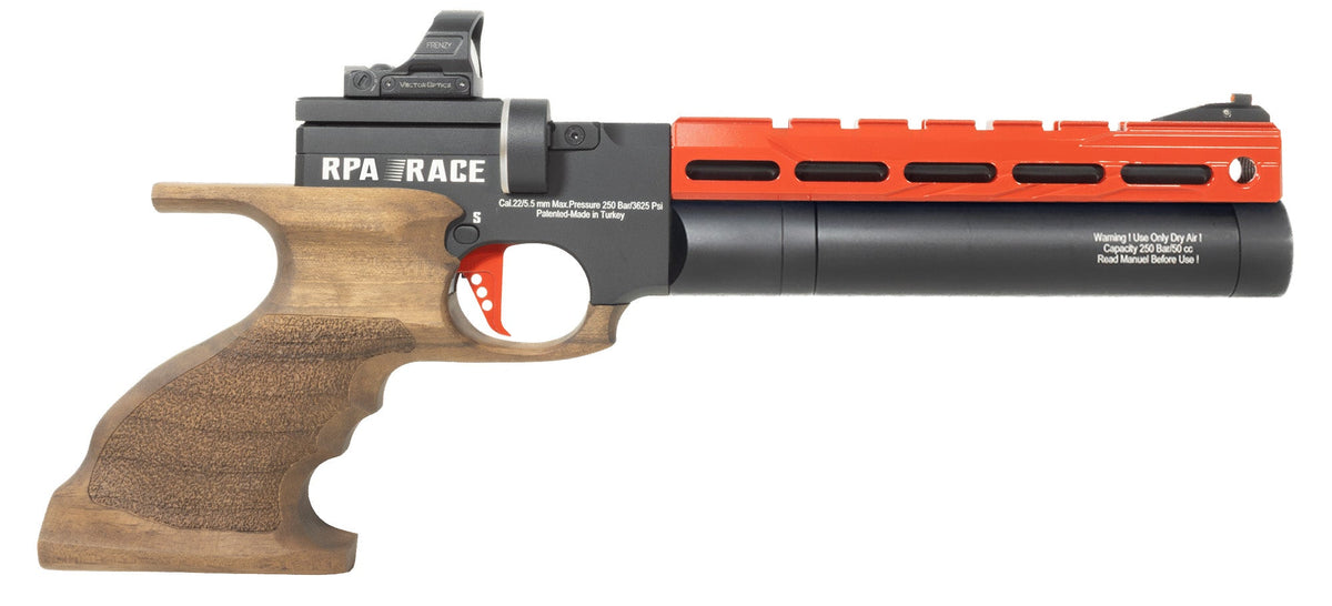 Reximex RPA Race PCP luftpistol 4,5 mm i rød med valnøddegreb