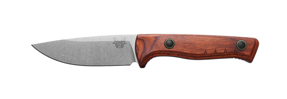 Benchmade 15650 SlipRidge Fixed jagtkniv med MagnaCut Drop point-blad og skæfte i stabiliseret træ
