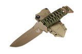 Benchmade 375FE-02 Fixed Adamas taktisk kniv med Flat Earth Cerakote MagnaCut-blad og OD Green paracord-greb