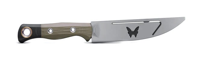 Benchmade 4050BK-01 Meatcrafter udbeningskniv med sort DLC-belagt CPM-154 trailing point-blad og skæfte i OD Green og sort G10