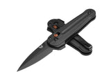 Benchmade 491BK-02 Lowden helsort foldekniv med CPM-S90V spear-point blad, sort G10-skæfte og Burnt Copper-detaljer
