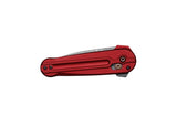 Benchmade 491GY-01 Lowden foldekniv med satin M390 spear point-blad og skæfte i Phoenix Red anodiseret aluminium