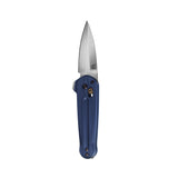 Benchmade 491 Lowden foldekniv med satin M390 spear point-blad og skæfte i Crater Blue anodiseret aluminium