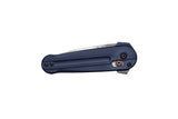 Benchmade 491 Lowden foldekniv med satin M390 spear point-blad og skæfte i Crater Blue anodiseret aluminium
