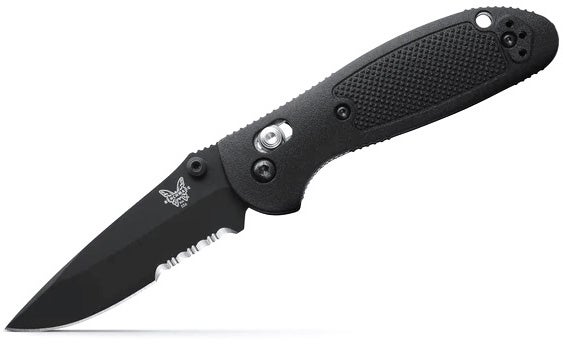 Benchmade 556SBK-S30V Mini Griptilian foldekniv med sort CPM-S30V drop-point blad og sort Grivory-skæfte