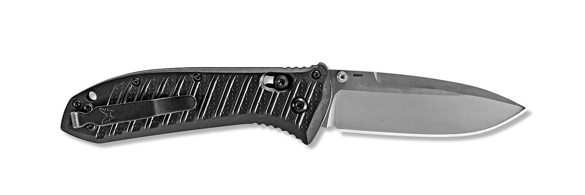Benchmade 570-1 Presidio II foldekniv med satinfinish CPM-S30V drop-point blad og sort CF-Elite-skæfte