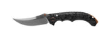 Benchmade 865-02 Mini Bedlam foldekniv med stonewash CPM-S90V scimitar-blad og skæfte i kulfiber med kobberdetaljer