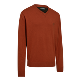 Deerhunter HARRINGTON strik med V-hals, Oak Rust Melange