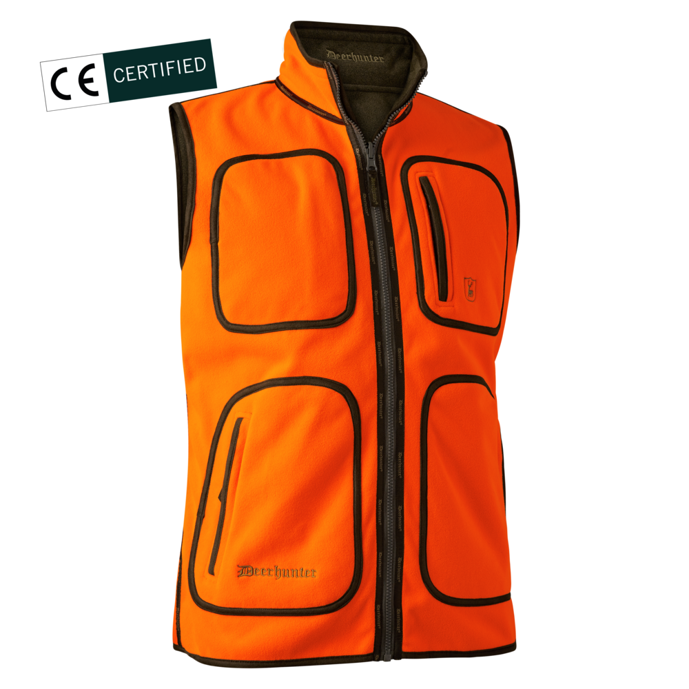 Deerhunter GAMEKEEPER vendbar fleecevest, Safety Orange