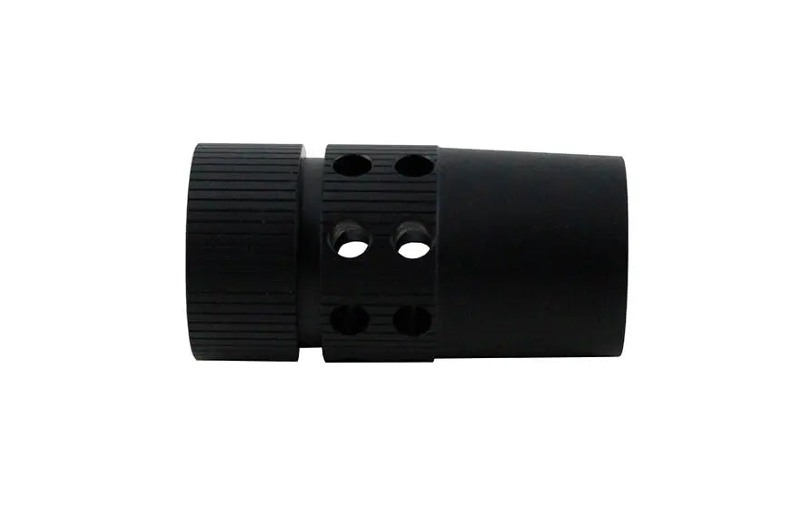 Flammeskjuler CNC 14 mm CCW front billede for airsoft