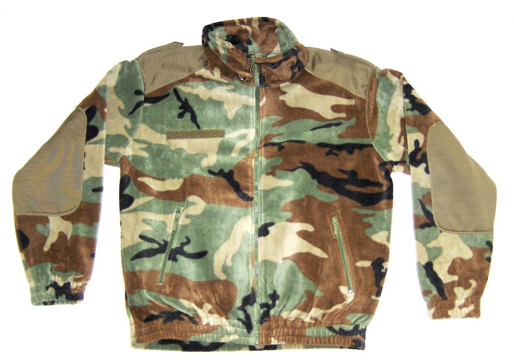 Fleece jacket, Woodland camouflage