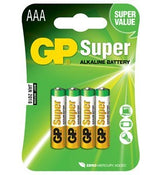 GP Super Alkaline AAA batteries, 4 pcs
