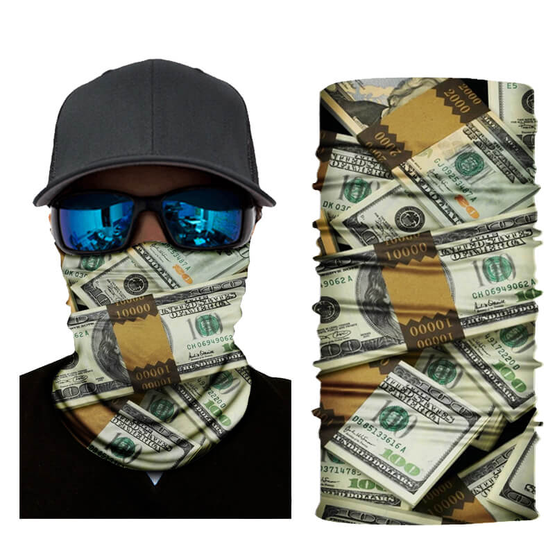 HH Neck Gaiter Digital, Dollar Stacks