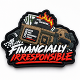 Financially Irresponsible PVC patch fra Hank Tactical på hvid baggrund