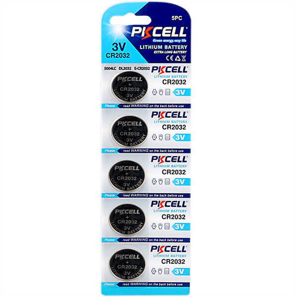 PK Cell CR2032 Batteries, 5 pcs