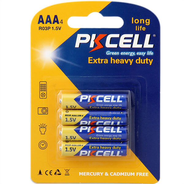 PK Cell Heavy Duty AAA Batteries, 4 pcs