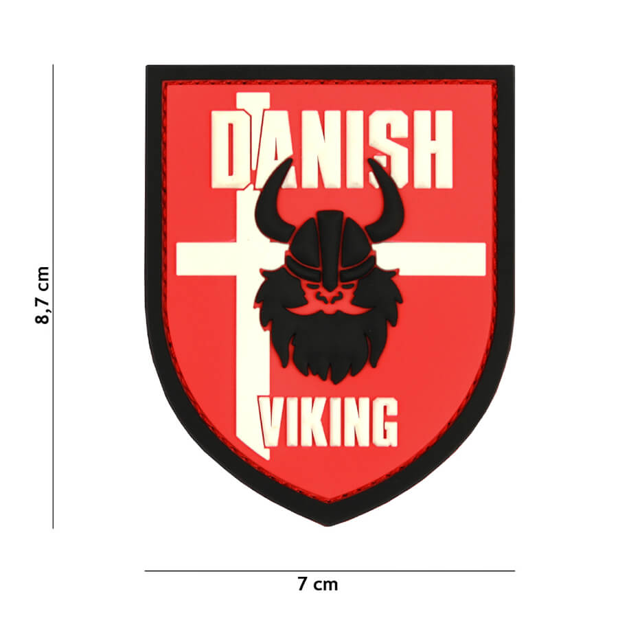 Patch, PVC, Viking with Danish Flag