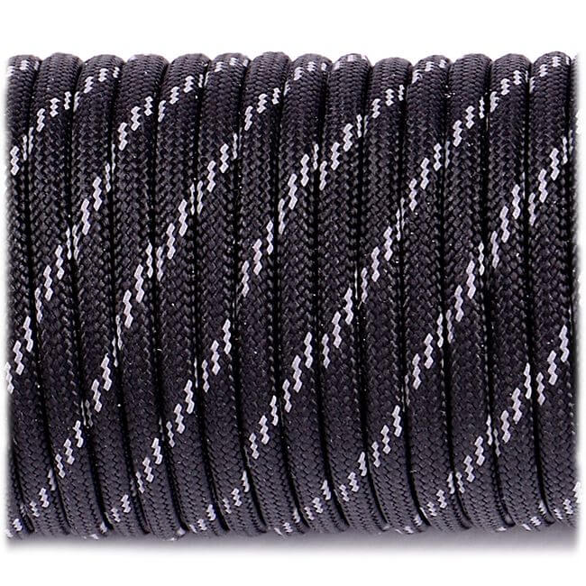 Reflective Paracord, Black, 10 meters
