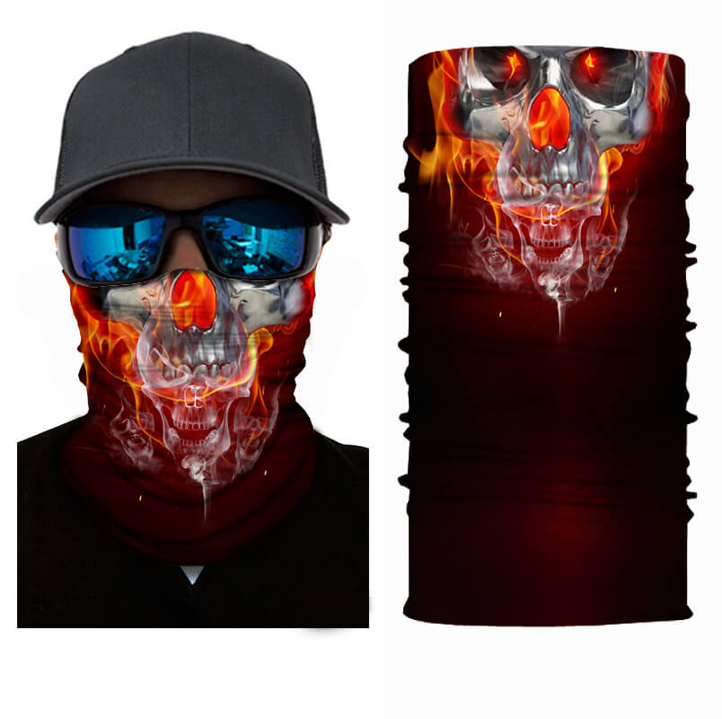 HH Neck Gaiter, Flaming Skull