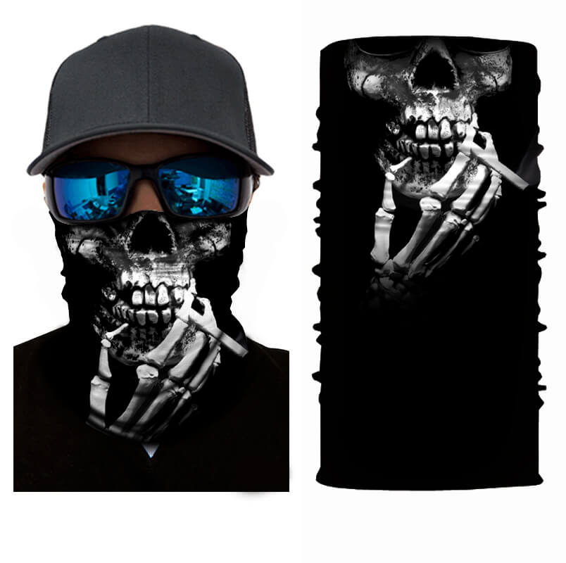 HH Neck Scarf, Smoking Skull