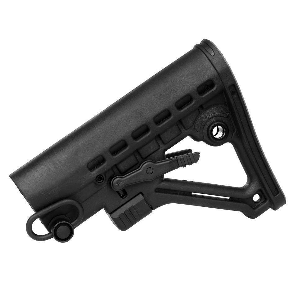 M4 stock in fibre-reinforced plastic, black