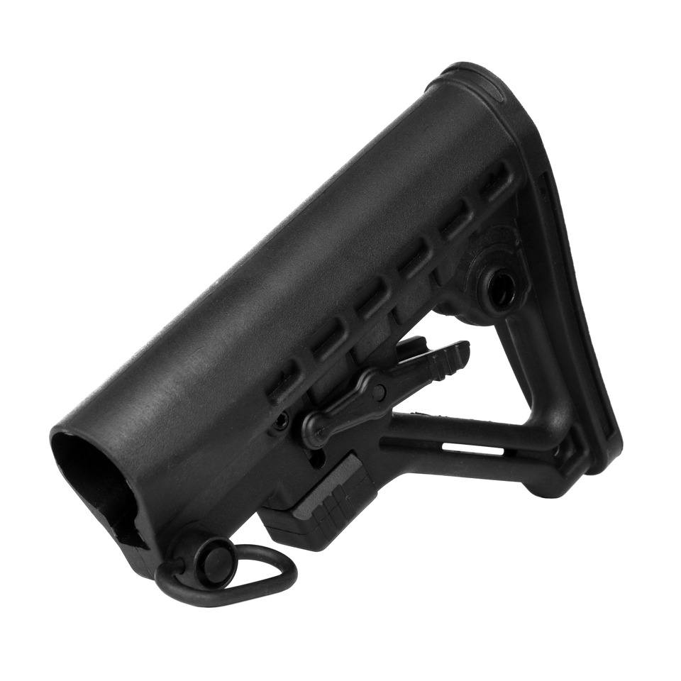 M4 stock in fibre-reinforced plastic, black
