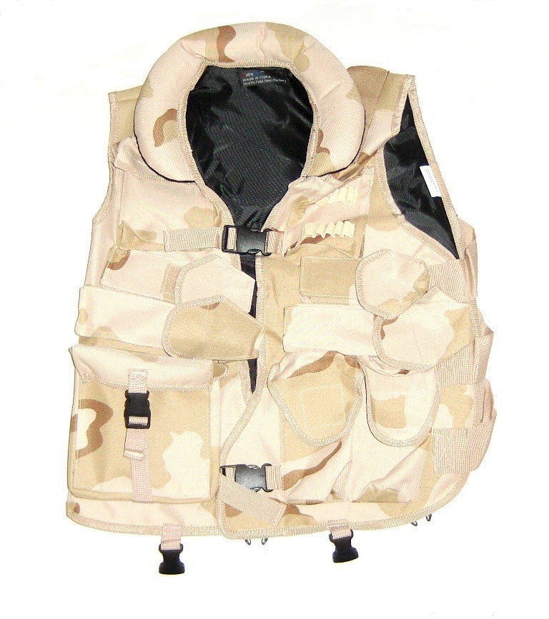Tactical vest, soft collar, Desert cammo