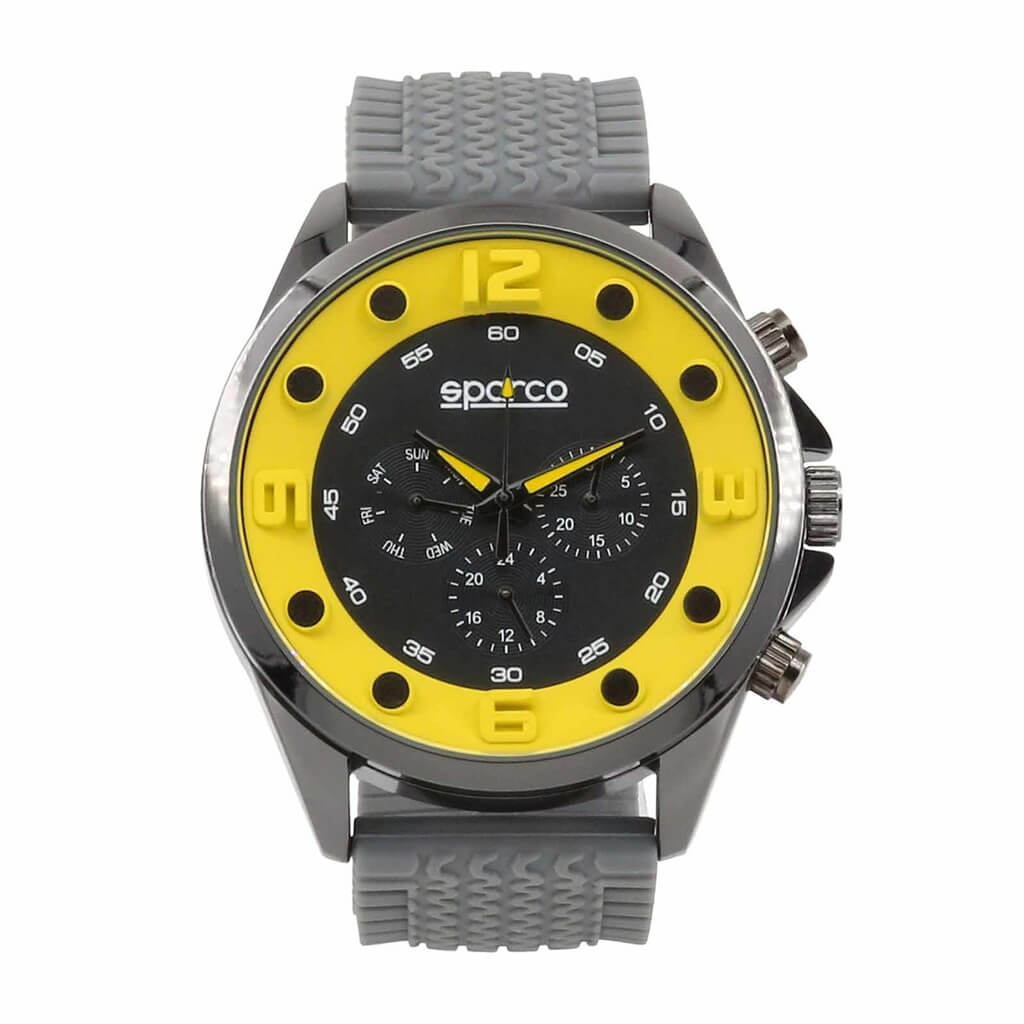 Sparco Fernando Clock, Yellow
