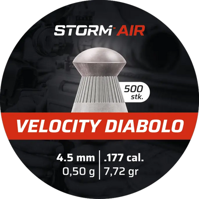 Storm Air Velocity Diabolo Pellets, .177 (4.5 mm), 500 pcs
