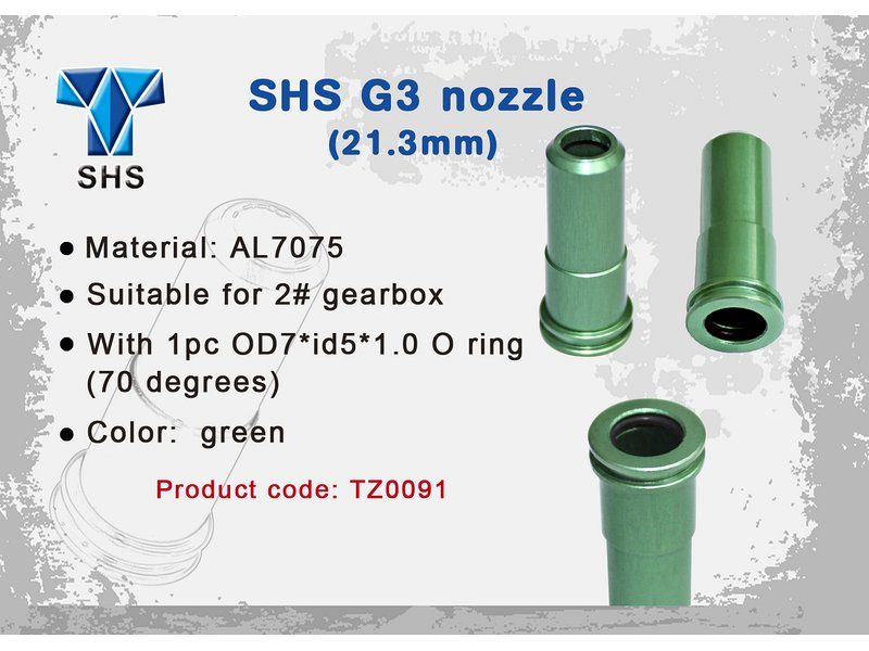 Nozzle, air, G3, 21.3mm, in aluminum with O-ring