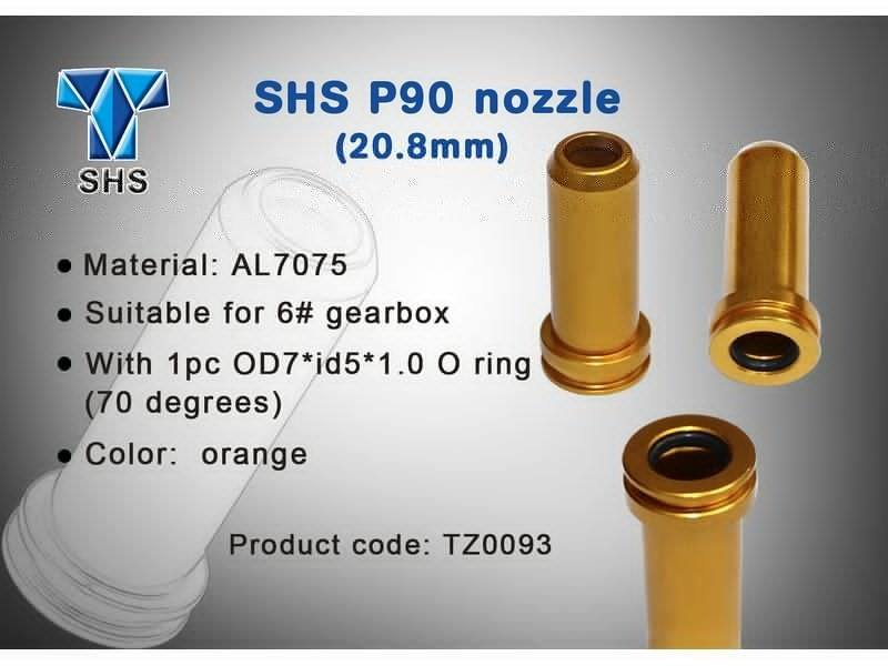 Nozzle, air, P90, 20.8mm, in aluminum with O-ring