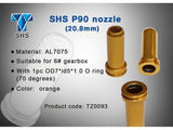 Nozzle, air, P90, 20.8mm, in aluminum with O-ring