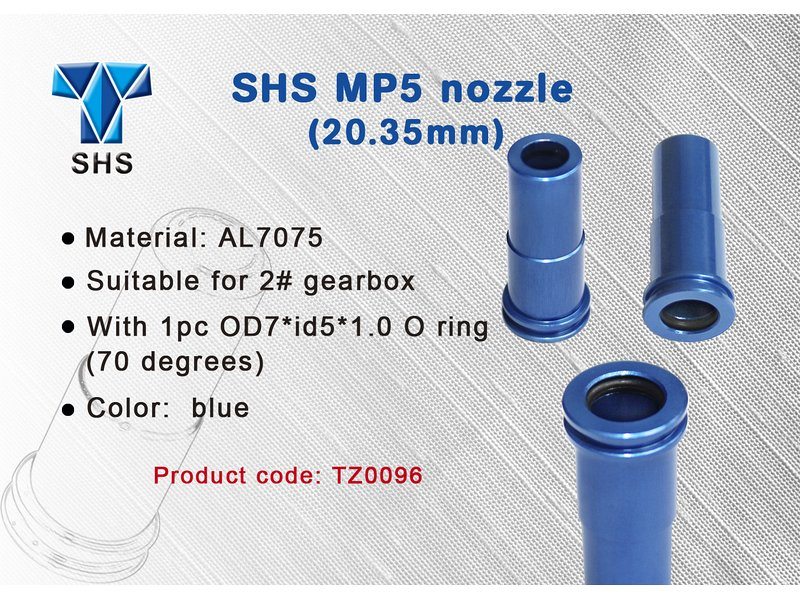 Nozzle, air, MP5, 20.35mm, in aluminum with O-ring