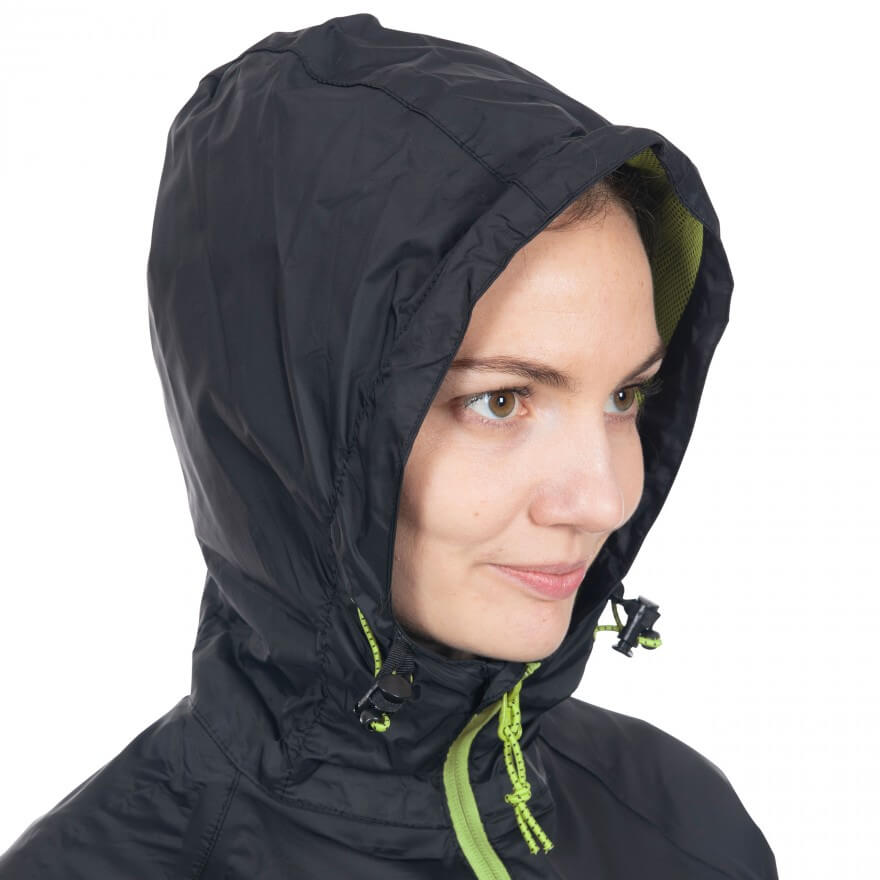 Trespass Qikpac Unisex Waterproof Jacket, Black