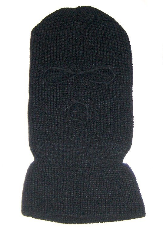 Balaclava, 3-hole, Coarse, Black