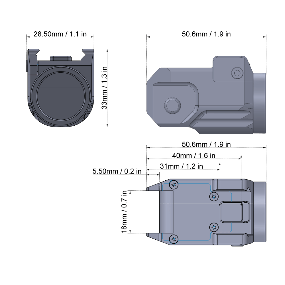 Vector Scrapper Pistol Flashlight Compact, Tan