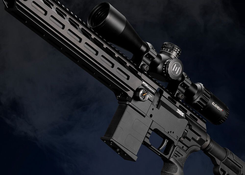 FX DRS MKII Tactical Sniper PCP-luftgevær i 4,5 mm med langt løb og AR15-kolbe