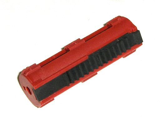 Piston, lightweight with metal tooth row